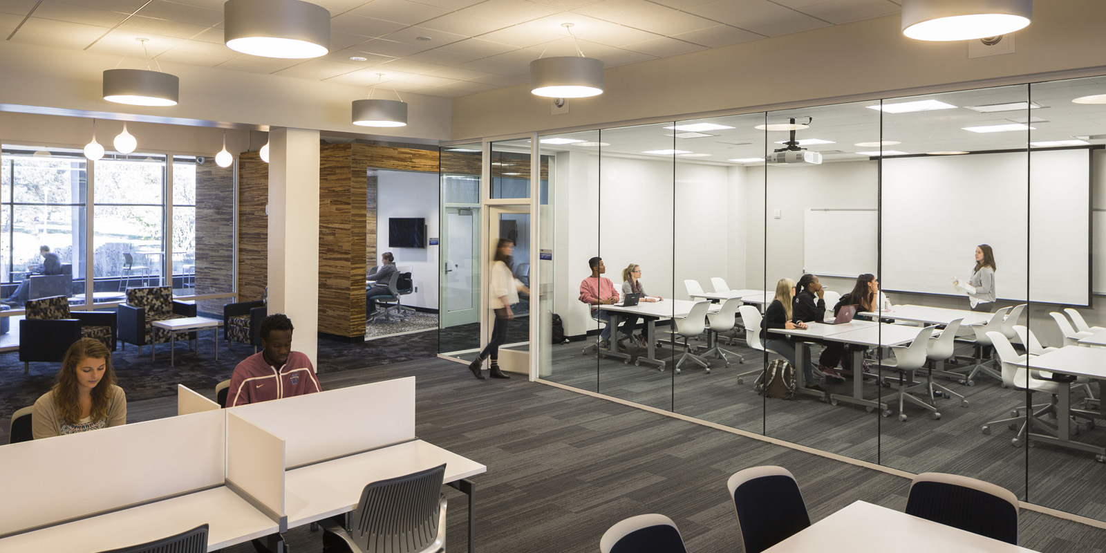 Students studying in Clark State's Student Academic Support Center