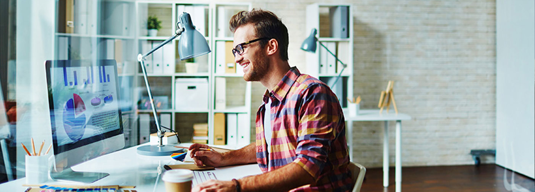 person sitting at computer