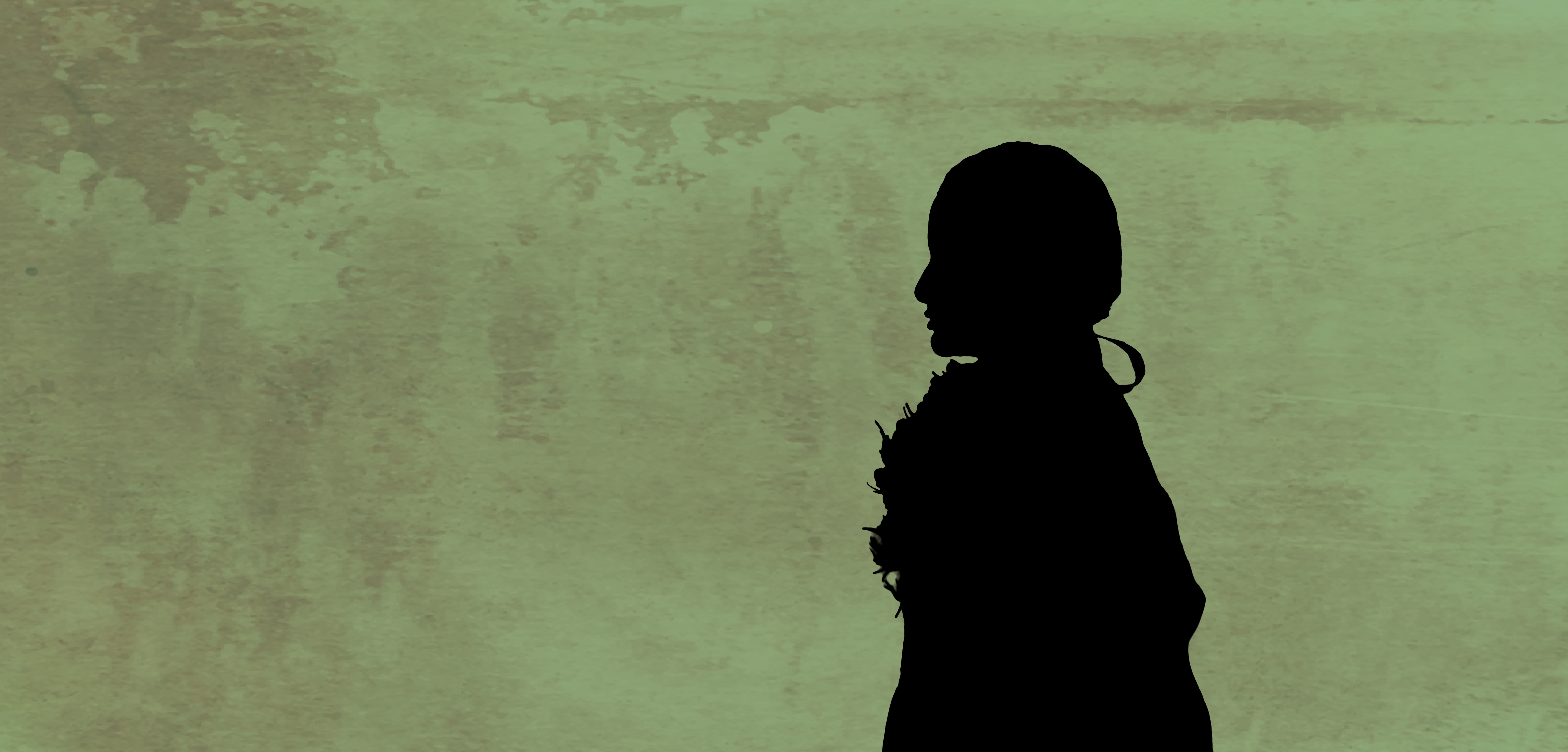 Silhouette with green background