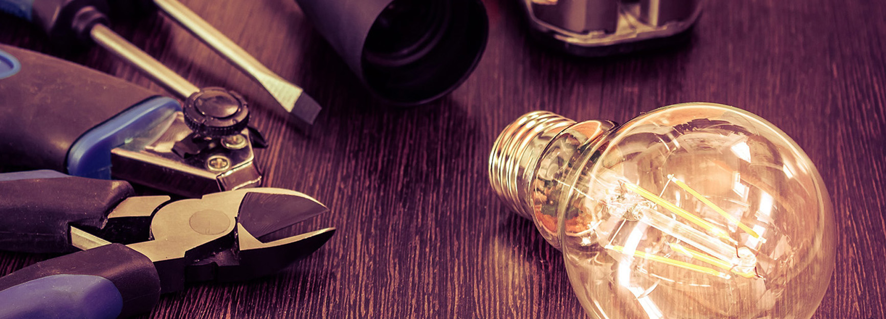 light bulb and tools