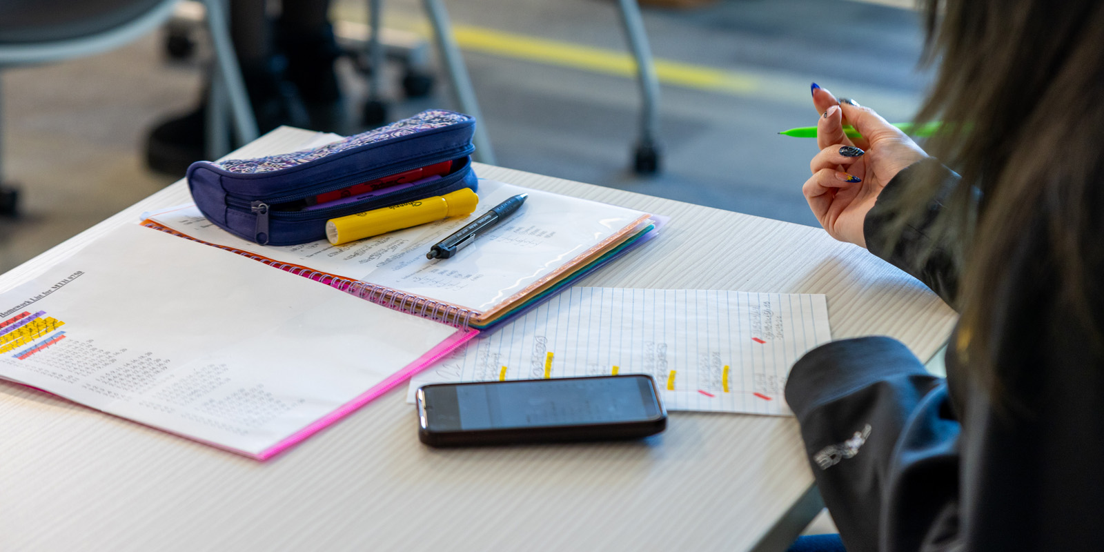 Student working on coursework