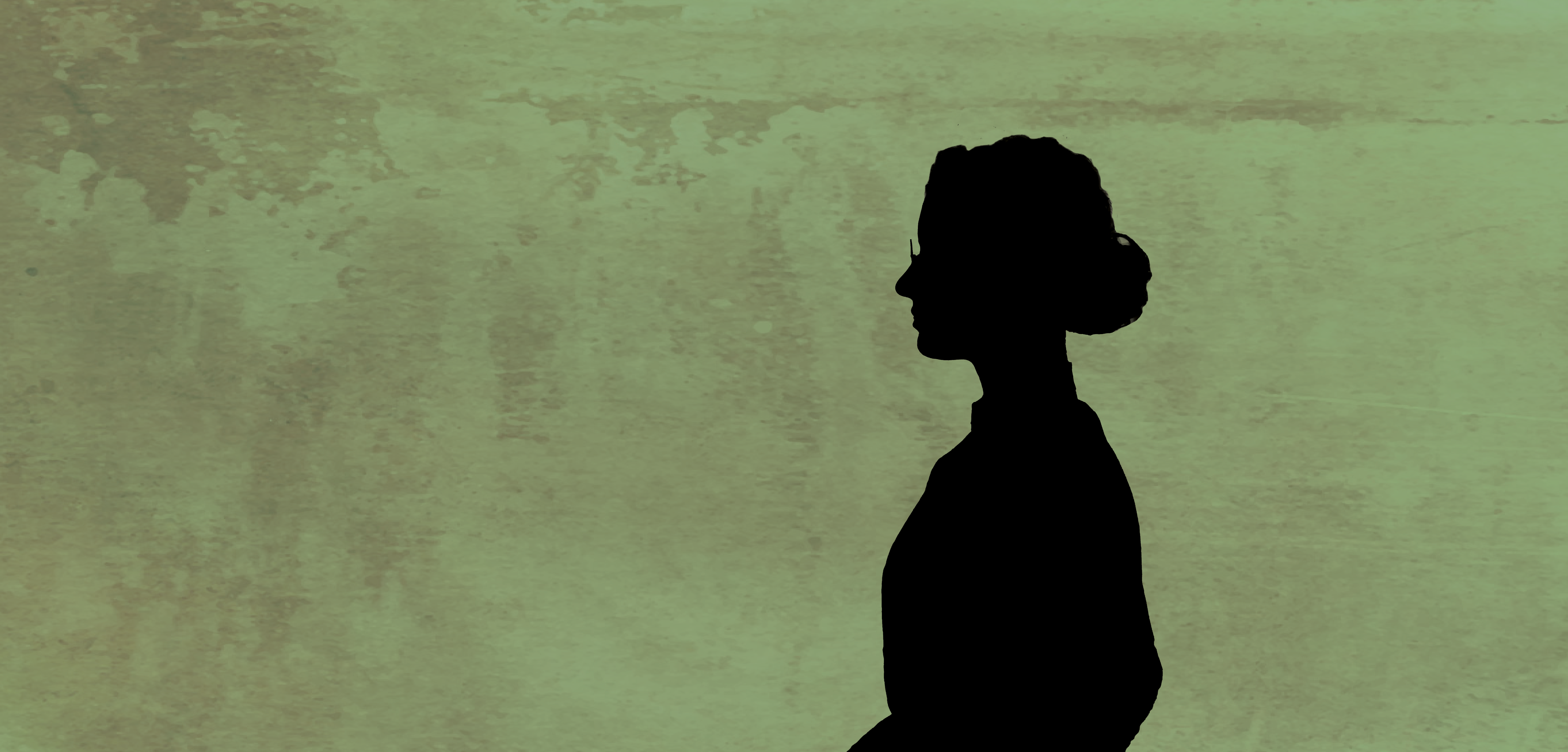 Silhouette with green background