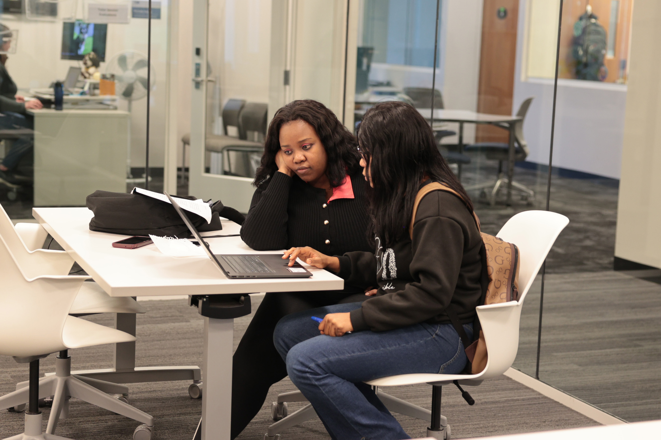 Student working on FAFSA on computer