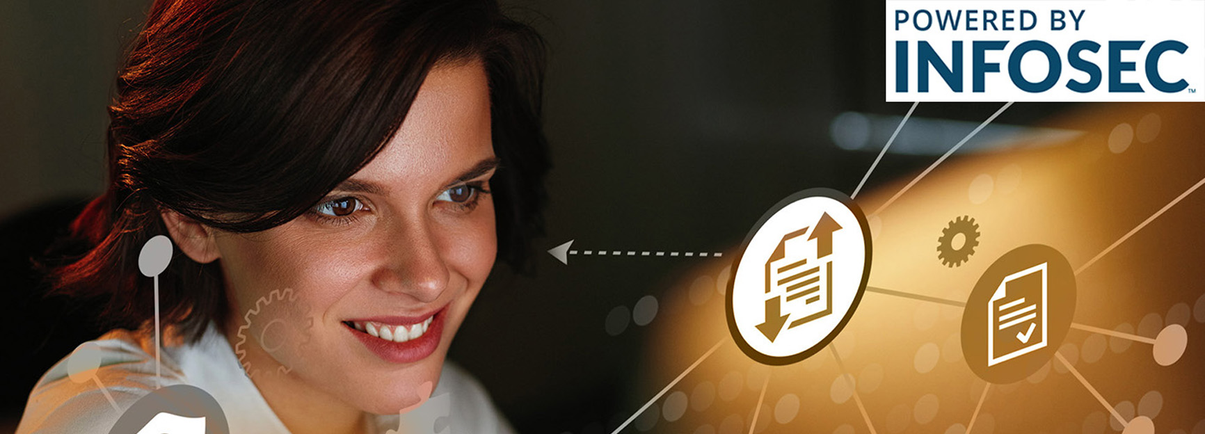 woman with headset smiling