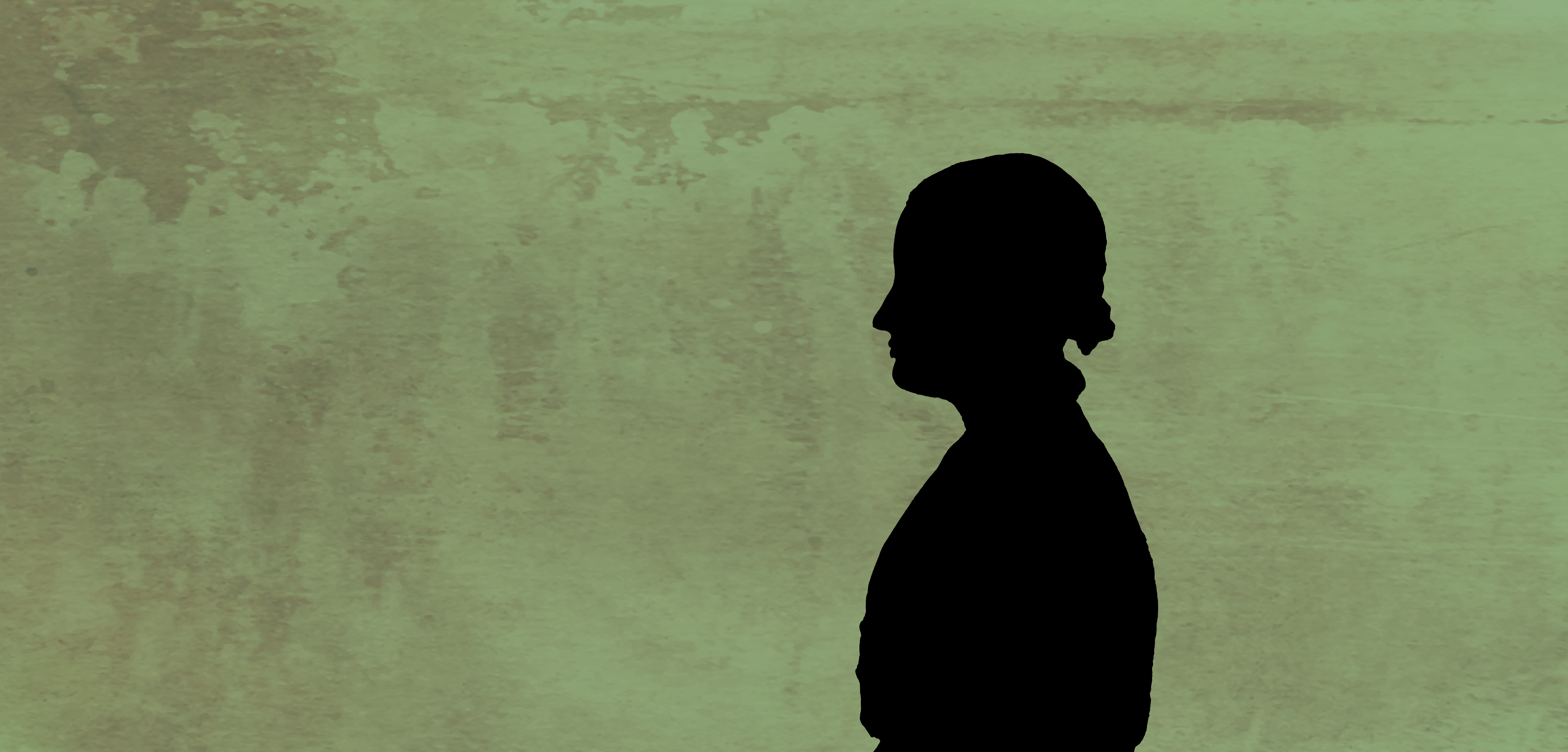 Silhouette with green background