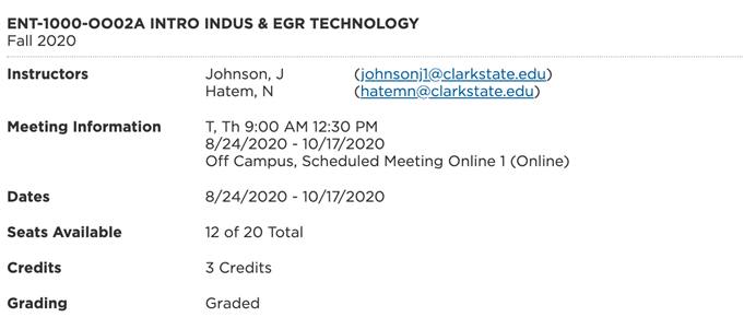 Online Courses With Synchronous Meeting Example