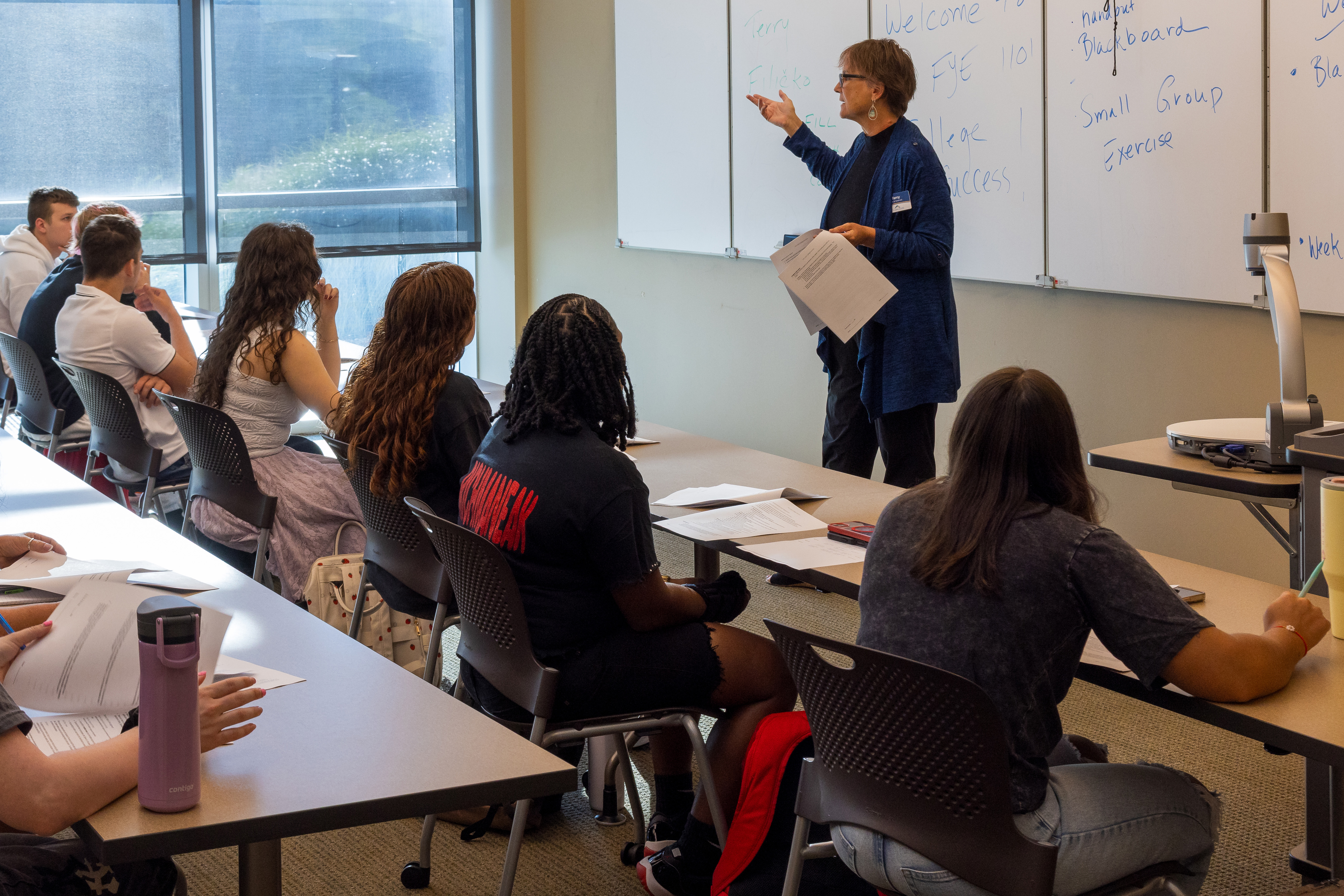 Clark State Classroom; students sitting at tables learning
