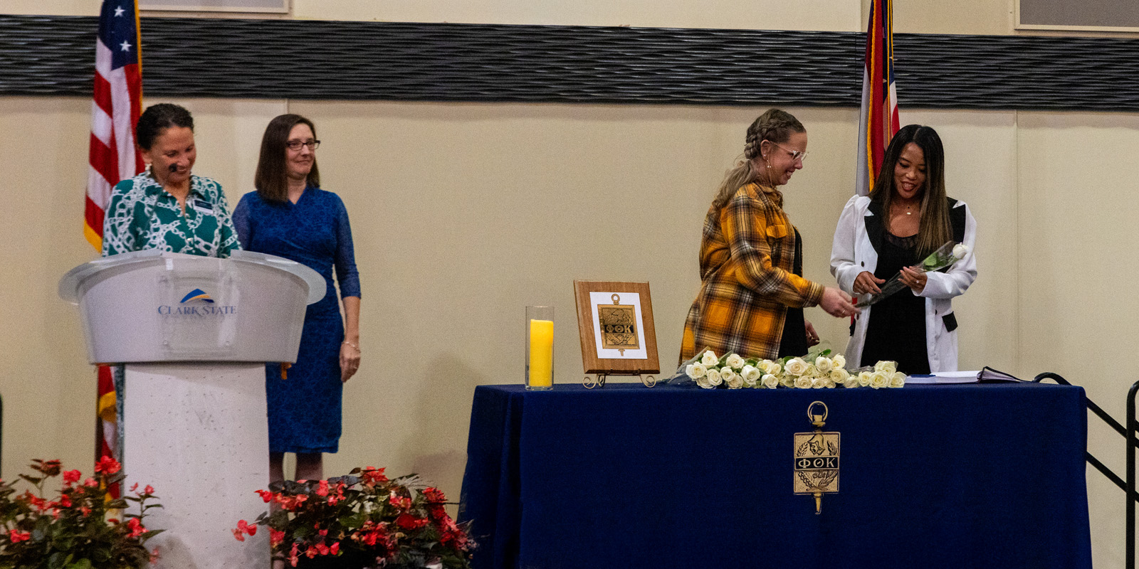 PTK students at induction ceremony